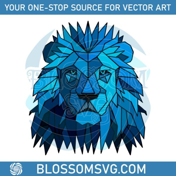 lion-blue-mascot-detroit-lions-svg