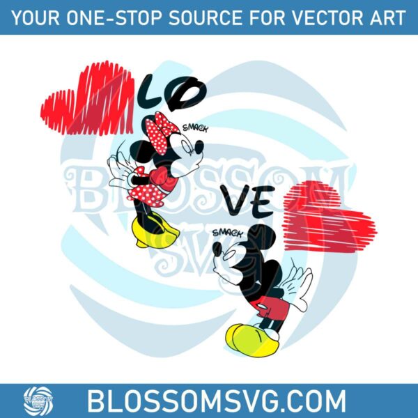 Kissing Mickey Minnie Smack SVG
