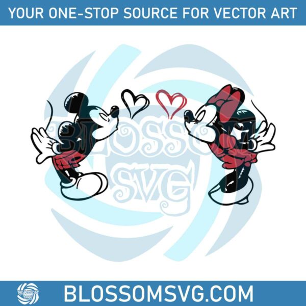 Mickey Minnie Kiss Love Valentine SVG