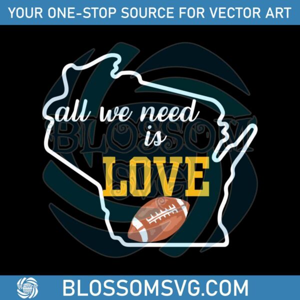 All We Need Is Love Football Map SVG