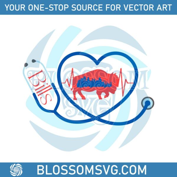 stethoscope-buffalo-bills-football-svg-digital-download