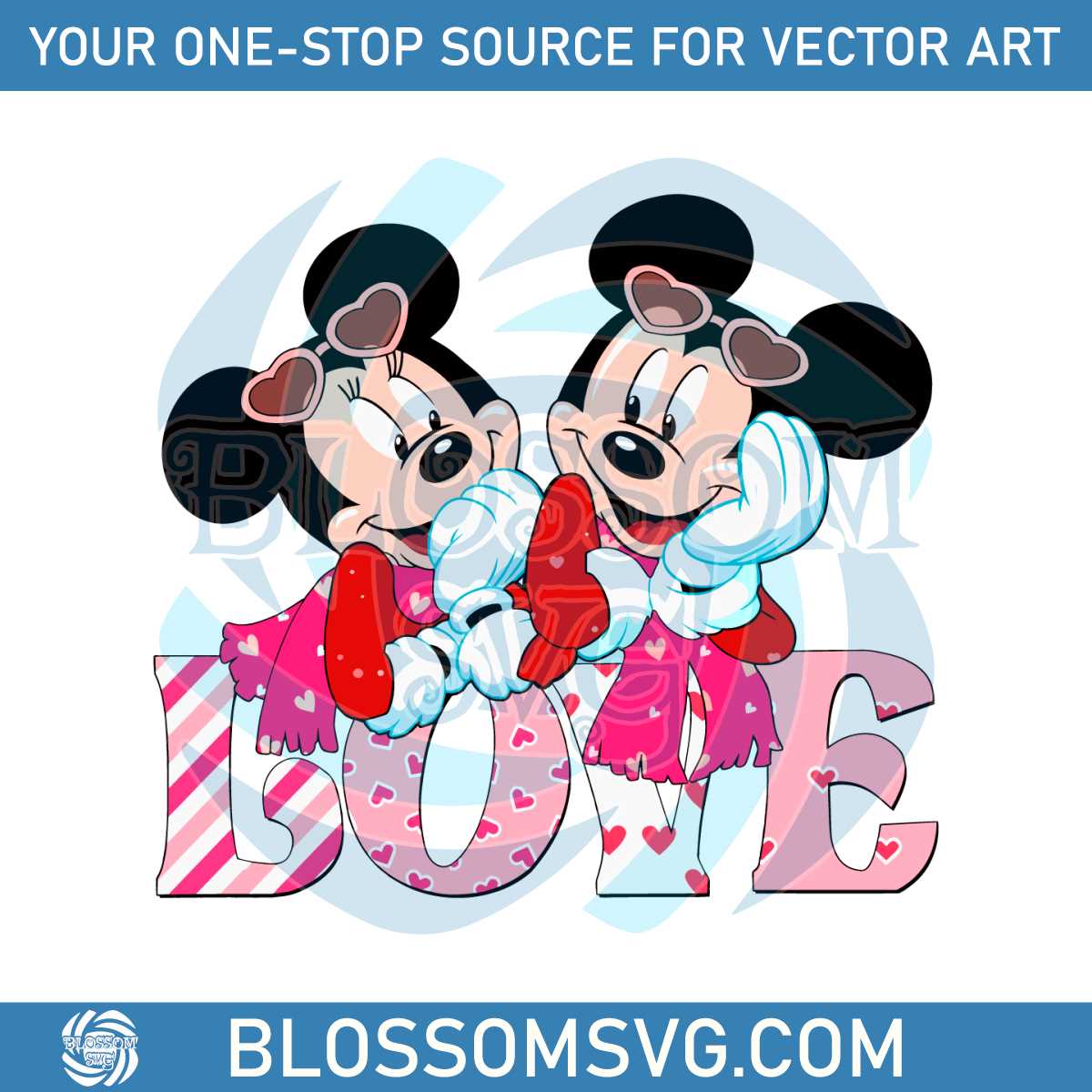 Mickey Minnie Love Valentine SVG