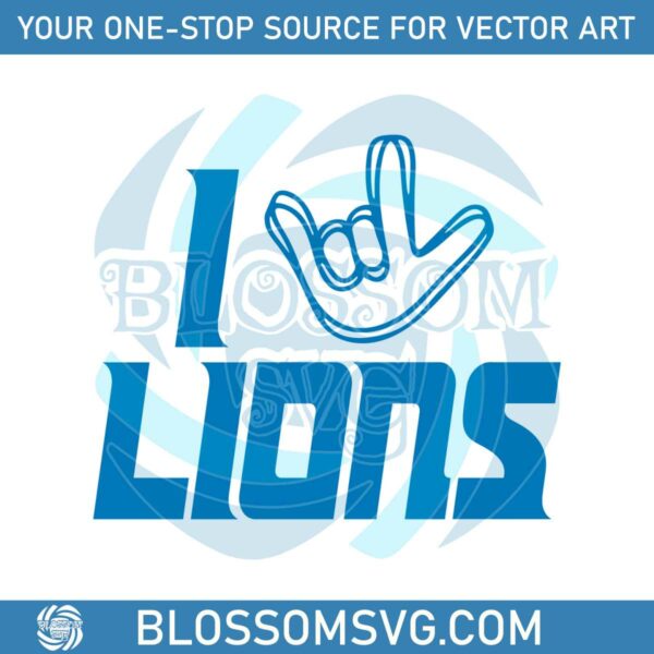 Love Sign Lions Football Team SVG