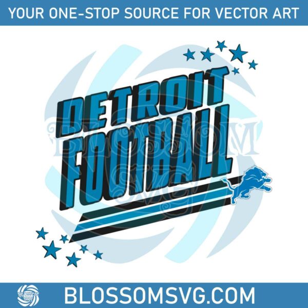 Retro Detroit Football Lions Logo SVG