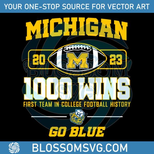 michigan-1000-wins-first-team-in-college-football-history-svg