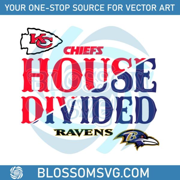 House Divided Kansas City Chiefs vs Baltimore Ravens SVG