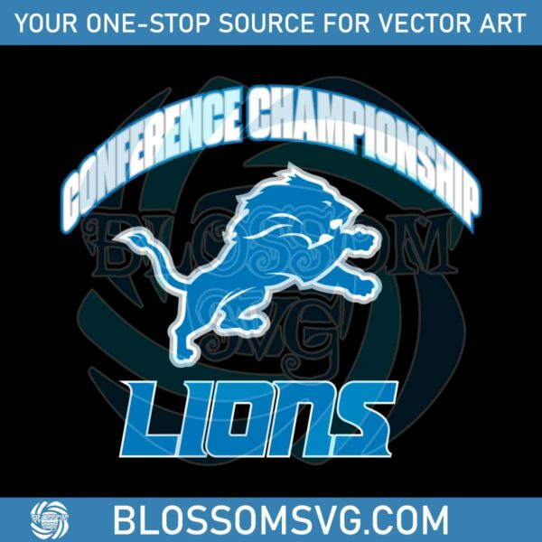 Retro NFL Conference Championship Lions SVG
