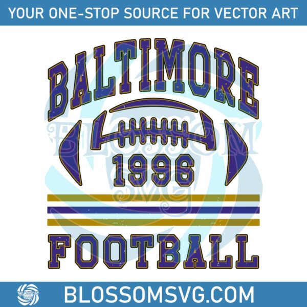 Retro Baltimore Football 1996 SVG