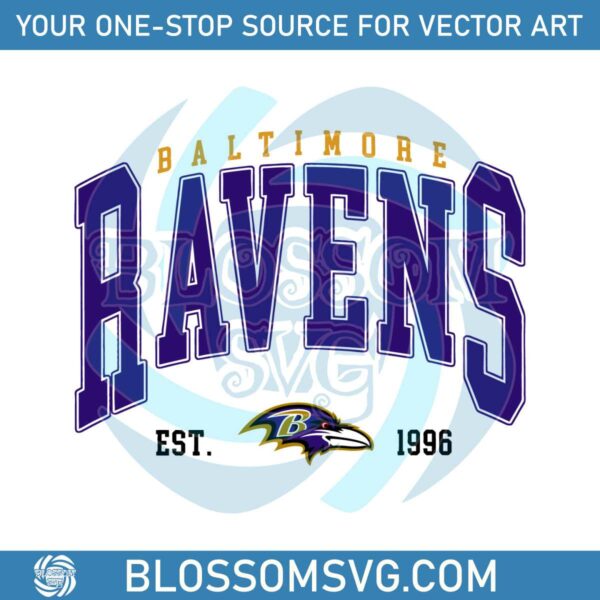 Vintage Baltimore Ravens Logo Est 1996 SVG