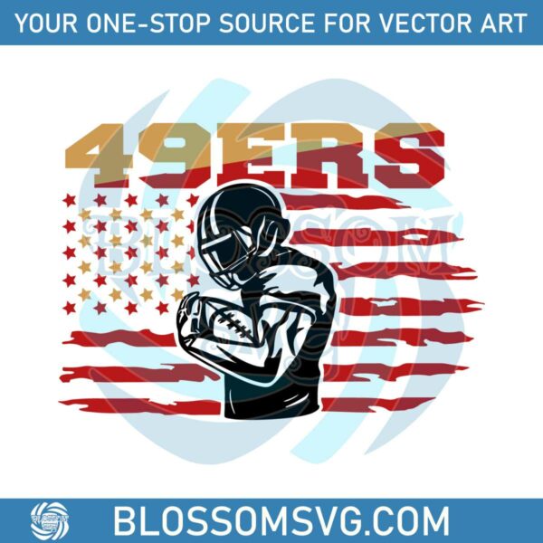 49ers Flag Football Player Svg Digital Download