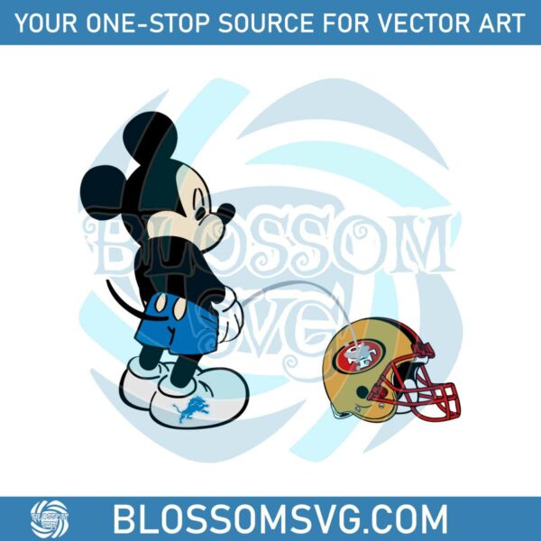 Funny Mickey Lions Piss On San Francisco 49ers SVG