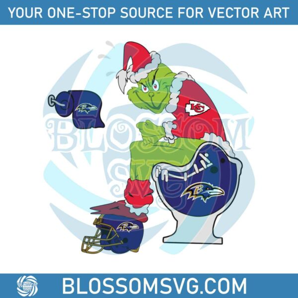 Funny Grinch Kansas City Chiefs And Ravens SVG