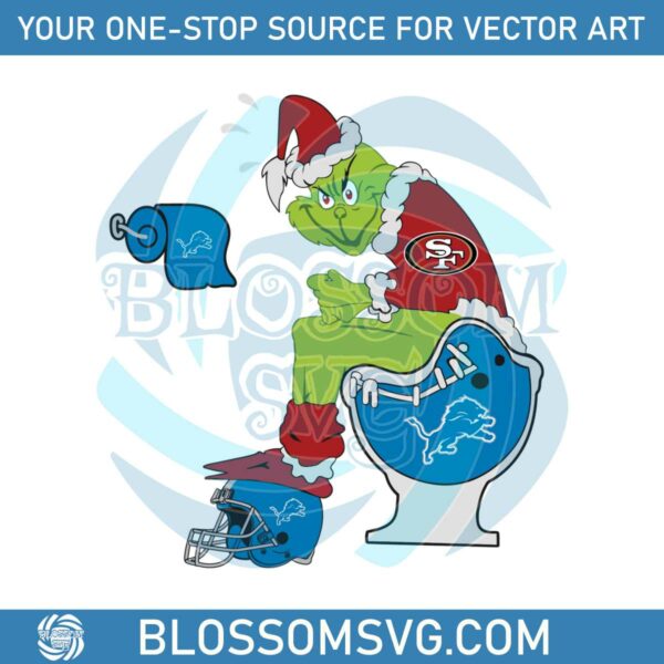 Funny Grinch San Francisco 49ers And Detroit Lions SVG