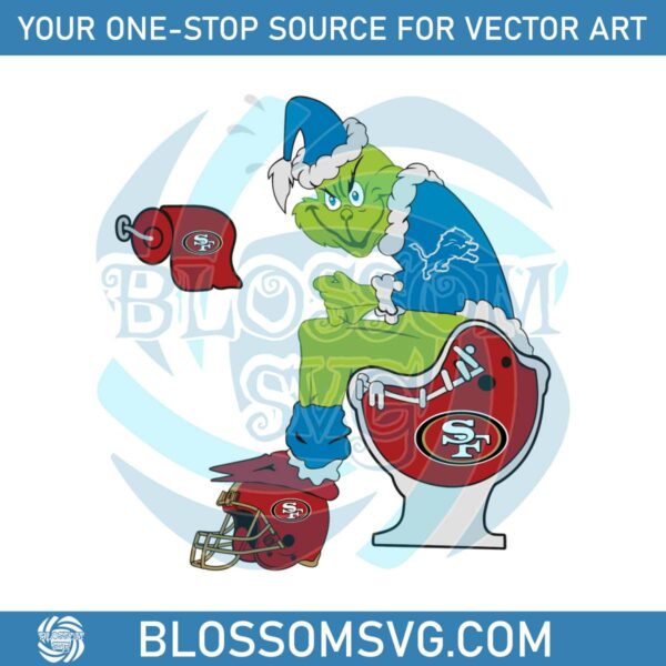 Funny Grinch Detroit Lions And San Francisco 49ers SVG