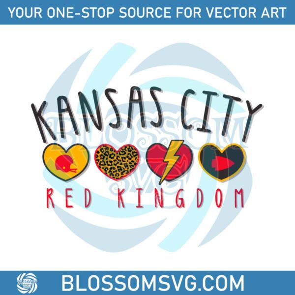 Kansas City Red Kingdom Love Heart SVG