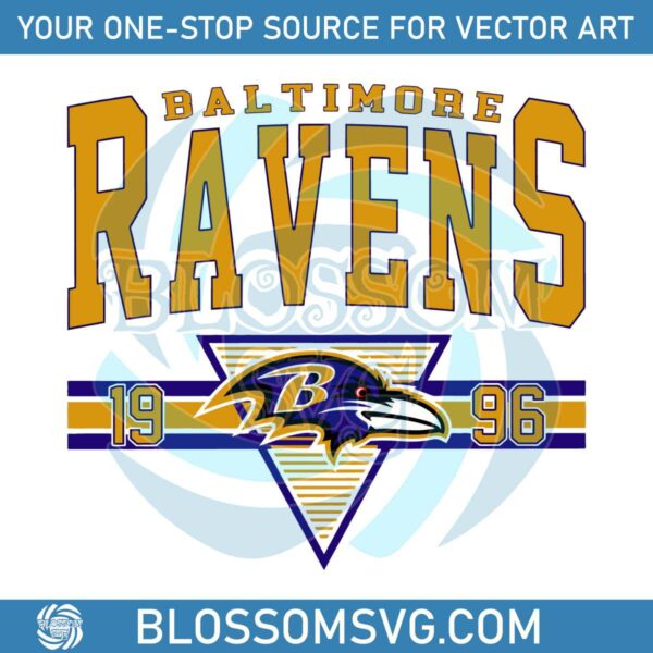 Vintage Baltimore Ravens Football 1996 Logo SVG