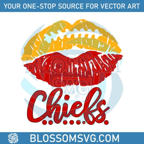 Football Lips Kansas City Chiefs SVG