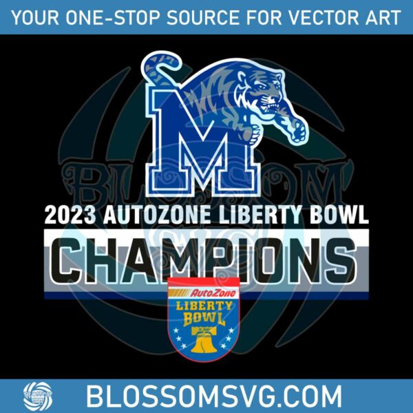 Memphis Tigers 2023 Liberty Bowl Champions SVG