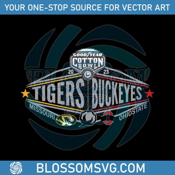 Cotton Bowl Tigers vs Buckeyes Football SVG
