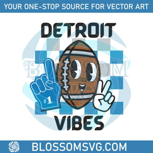 Detroit Vibes Football Number One Hand SVG