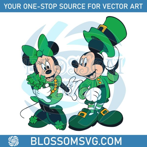 Mickey Minnie St Patricks Day Shamrock SVG