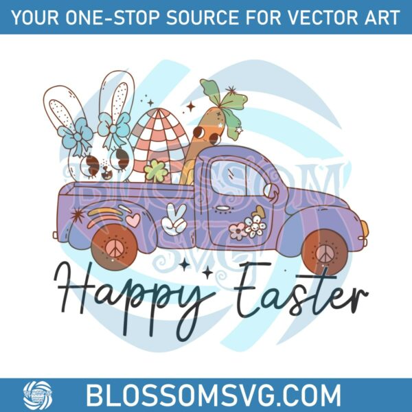 happy-easter-bunny-easter-truck-svg