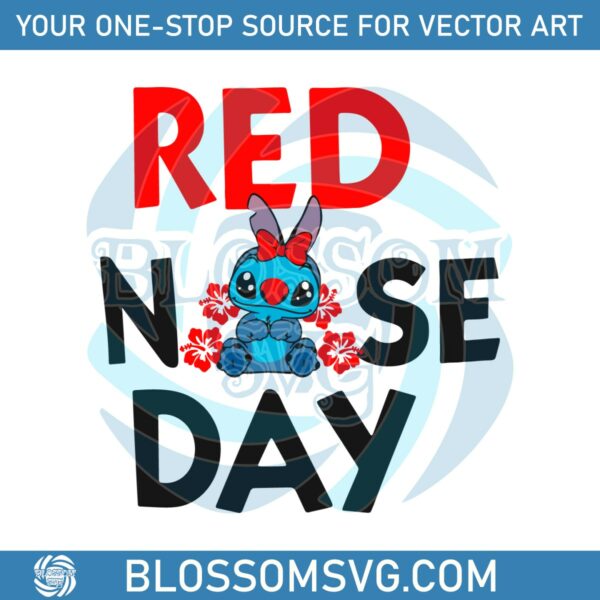 floral-red-nose-day-stitch-fundraising-svg