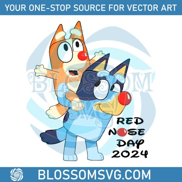 red-nose-day-2024-funny-cartoon-bluey-bingo-png