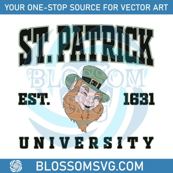 Leprechaun St Patricks University Est 1631 SVG