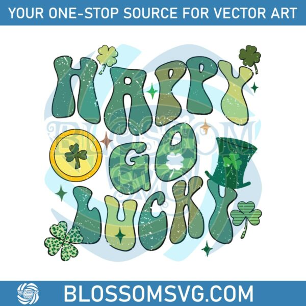 Happy Go Lucky Irish Shamrock SVG