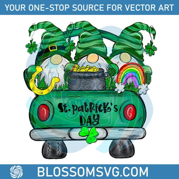 St Patricks Day Gnomes Truck PNG