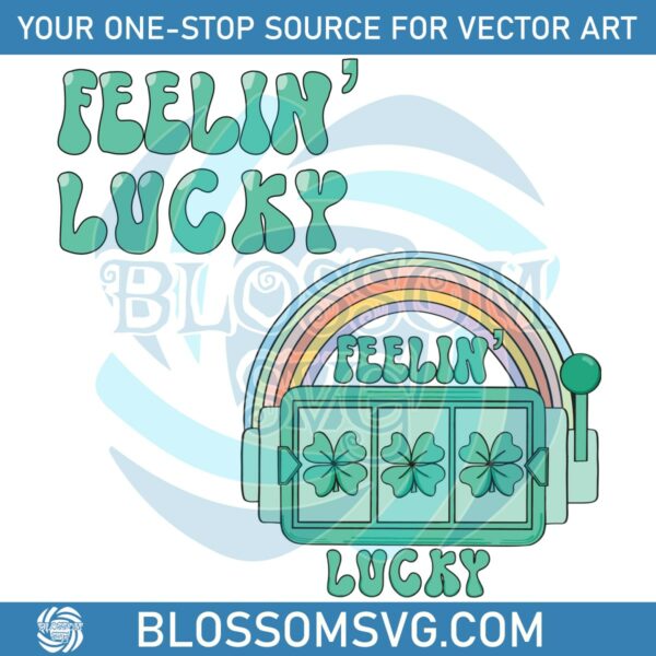 Retro St Patricks Day Felllin Lucky Rainbow SVG