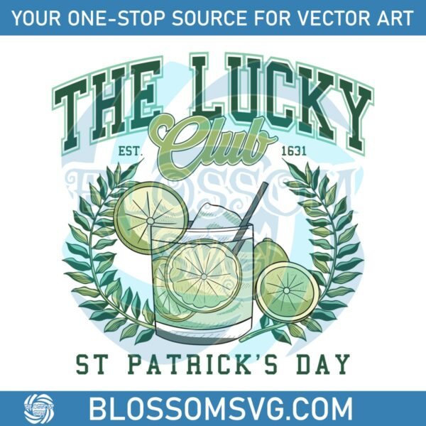 Retro The Lucky Club St Patricks Day SVG