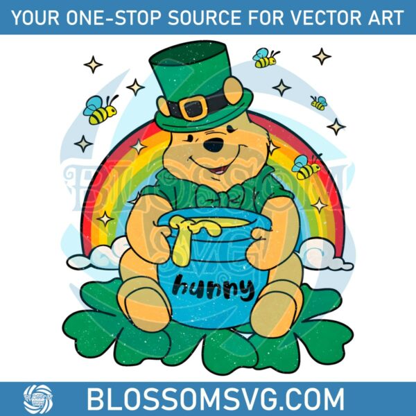 cute-winnie-the-pooh-and-hunny-shamrock-png
