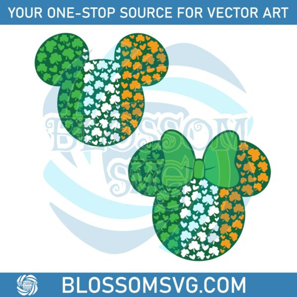 Mickey Minnie Mouse Head Clovers SVG