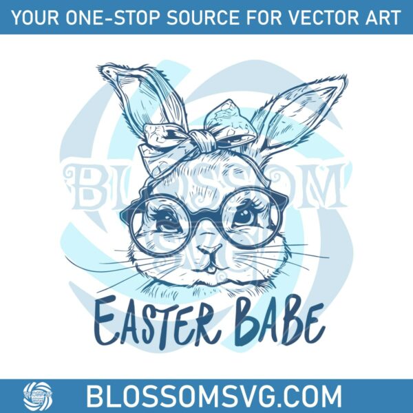 Vintage Easter Babe Bunny Face SVG