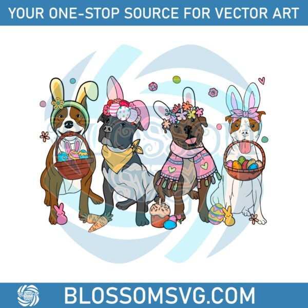 cute-pitbull-bunnies-easter-day-png