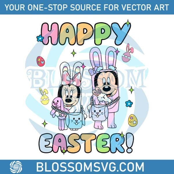 Happy Easter Mickey Minnie Disney Bunny PNG