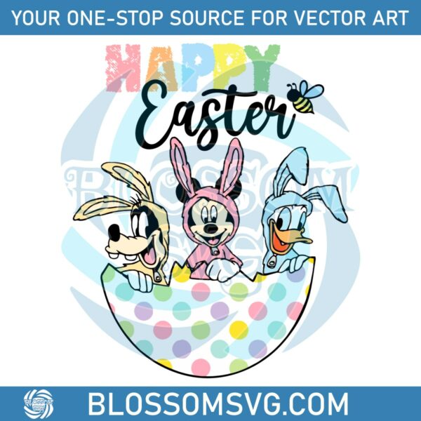 Happy Easter Minnie Friends Egg SVG