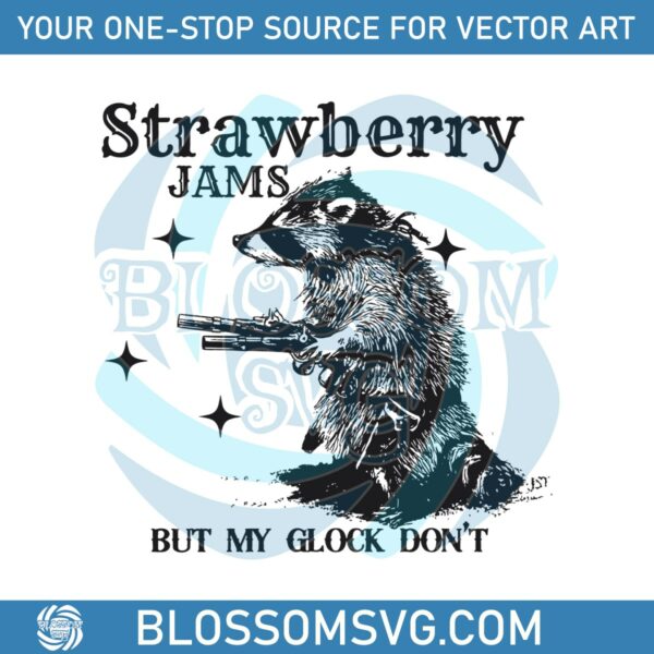retro-strawberry-jams-but-my-glock-dont-raccoon-svg