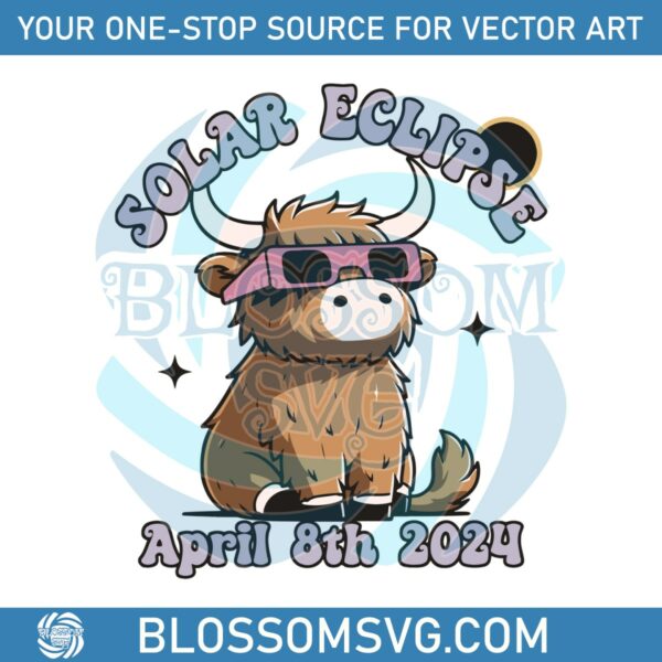 funny-highland-cow-solar-eclipse-april-8th-2024-svg
