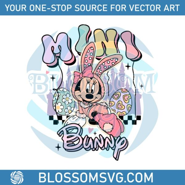 Groovy Minnie Mini Bunny Easter SVG