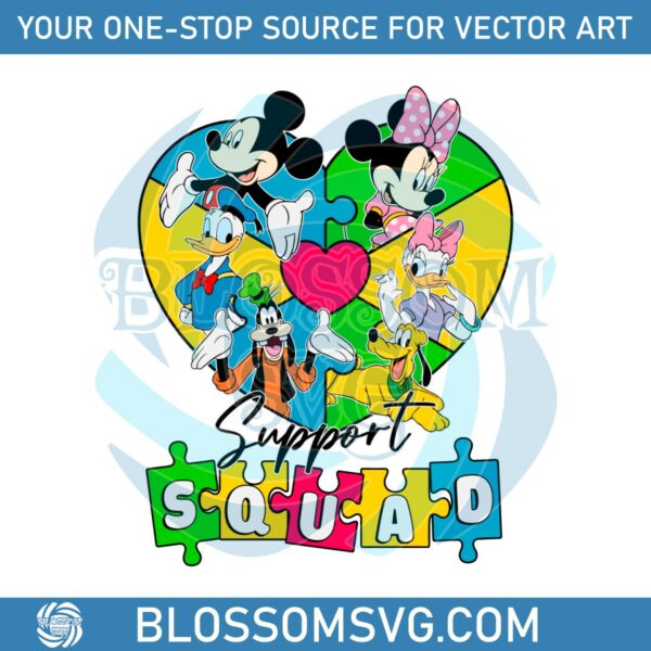 Support Squad Autism Disney Friends SVG