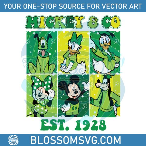 Retro Mickey And Co Est 1928 Patricks Day SVG
