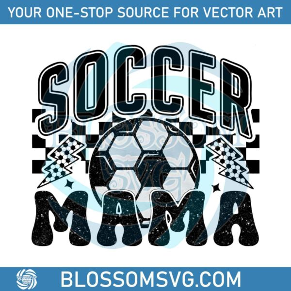 Retro Soccer Mama Glitter Mom PNG