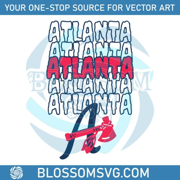 Retro Atlanta Baseball Team Logo SVG