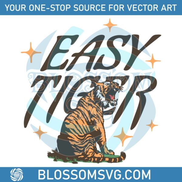 Vintage Easy Tiger Roar Animal SVG