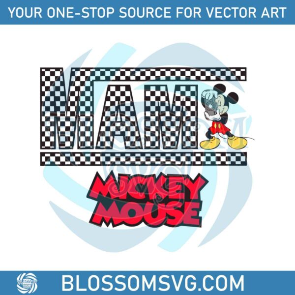 Mama Mickey Mouse Checkered Disney Mom SVG