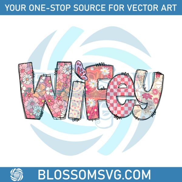 Floral Wifey Retro Mom Life PNG