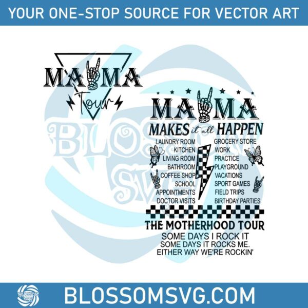 Mama Tour Skeleton Hand Happy Mothers Day SVG